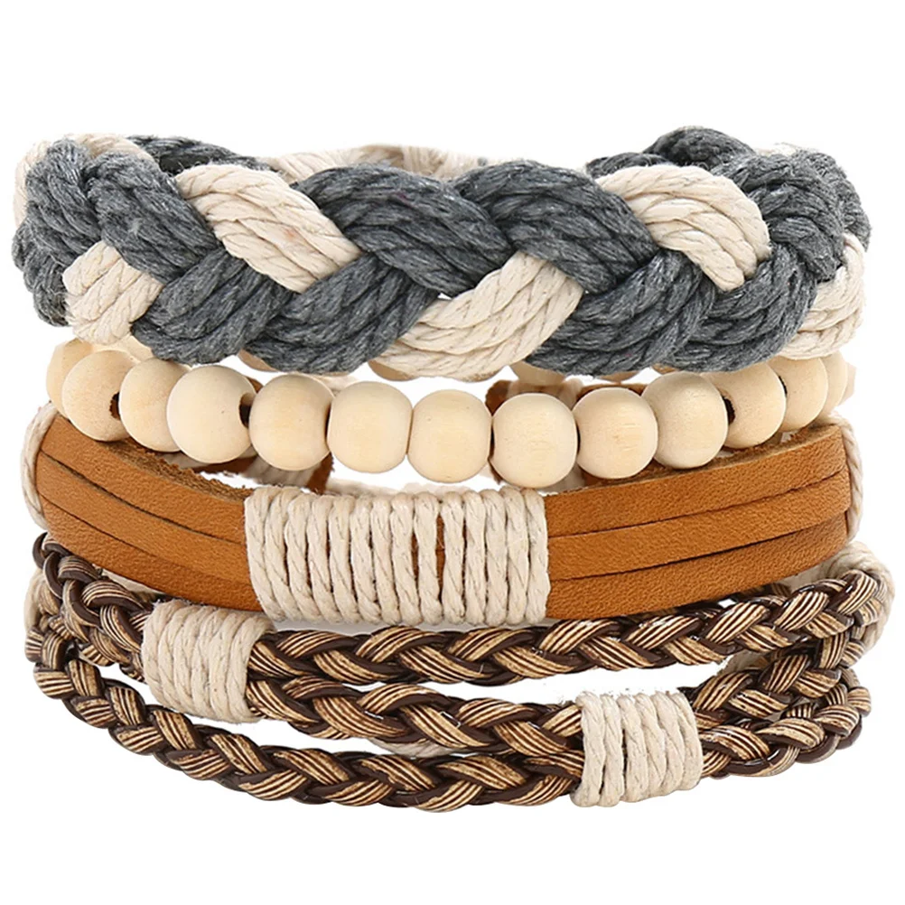 مجموعة أساور مكونة من 4 قطع قابلة للتكديس للنساء والرجال مجوهرات جمالية وإكسسوارات عصرية لحفلات أعياد الميلاد والمهرجانات والارتداء اليومي