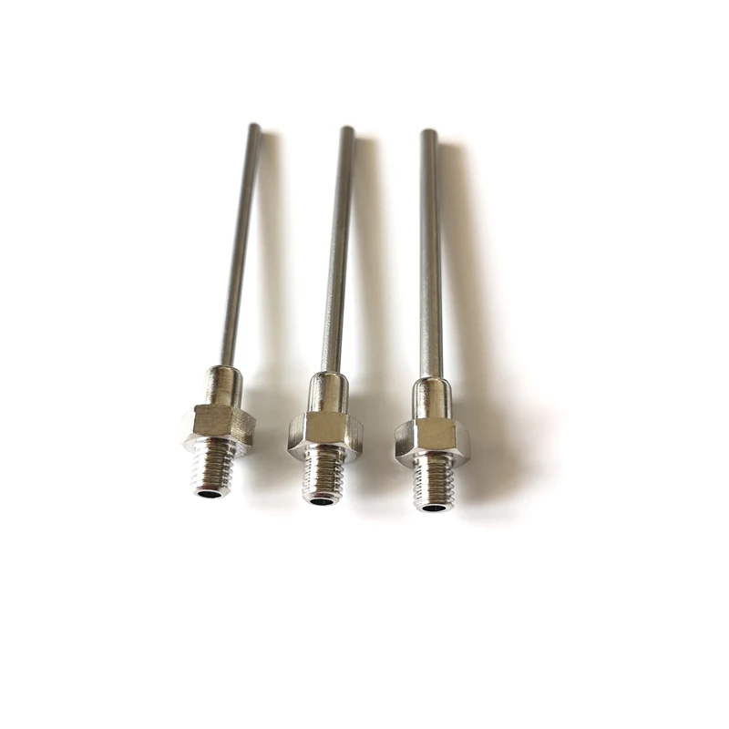 

High quality luer connecting needle metal dispensing machine luer lock M5 male thread, with blunt head needle