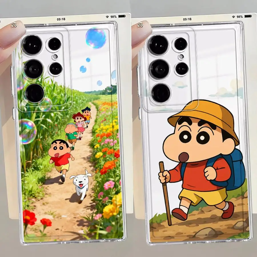 Capa Cool Cra-yons Shin-chans para Samsung Galaxy S26 Note 20 Ultra 10 S20 Plus S22 FE S25 Edge S23 Ultra S24 S21