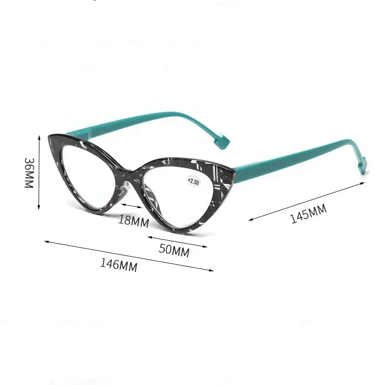 Cat Eye Hyperopia Eyeglasses Anti Blue Light Reading Glasses for Women Men Trendy Colorful Floral Frame Presbyopia Glasses