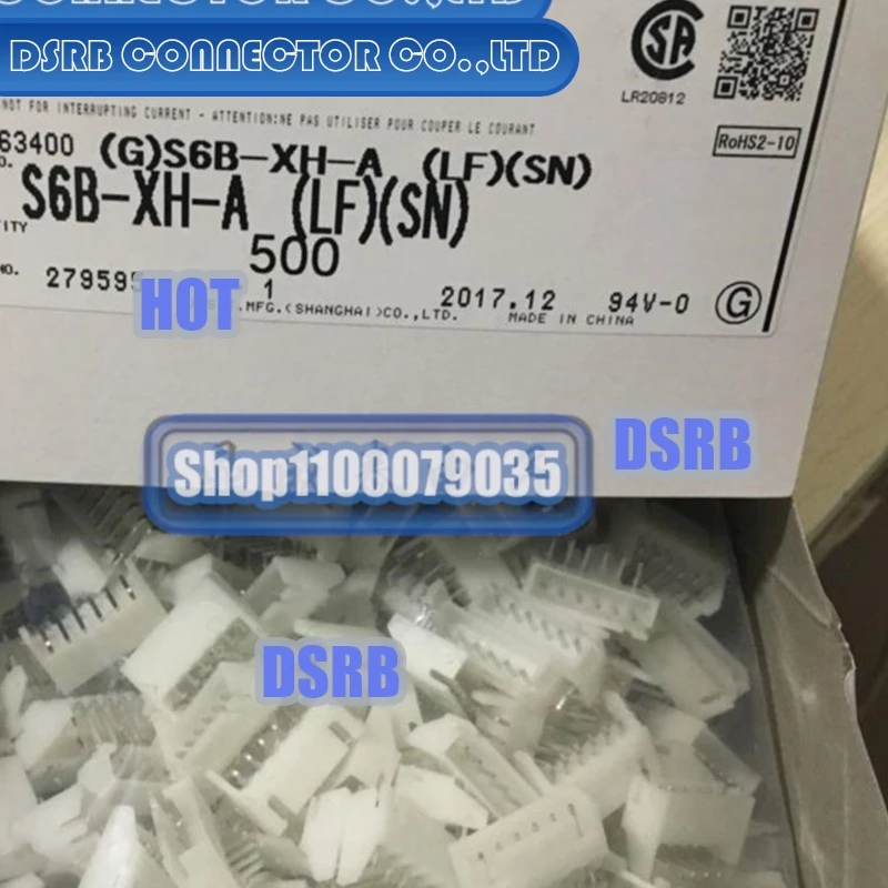 

500pcs/lot S6B-XH-A 6P 2.5MM legs width 100% New and Original