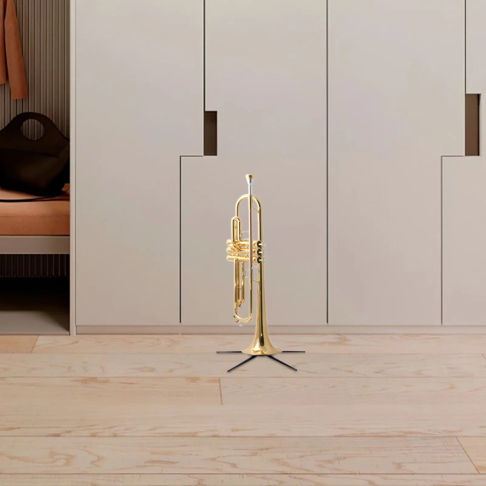 Portable Trumpet Stand Foldable 5 Legs Metal Detachable Stable Support Instrument Holder Lightweight Easy Transport