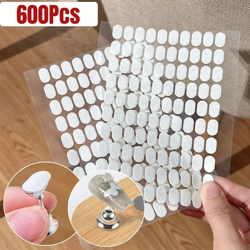 600 قطعة مسمار شريط لاصق على الوجهين للأظافر نصائح حامل Traceless شفافة مانيكير قطاع الأظافر كاذبة عرض موقف أدوات
