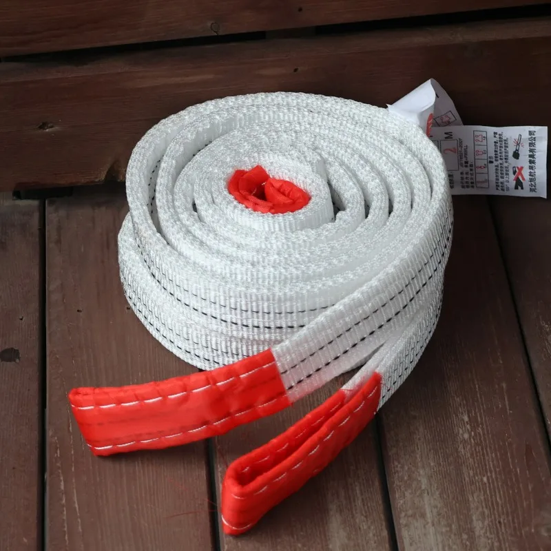 1/2M Crane Webbing Sling Industrial Lifting Strap Wear-Resistant Polypropylene Trailer Lifting Rope Enclosed Four-layer Braid