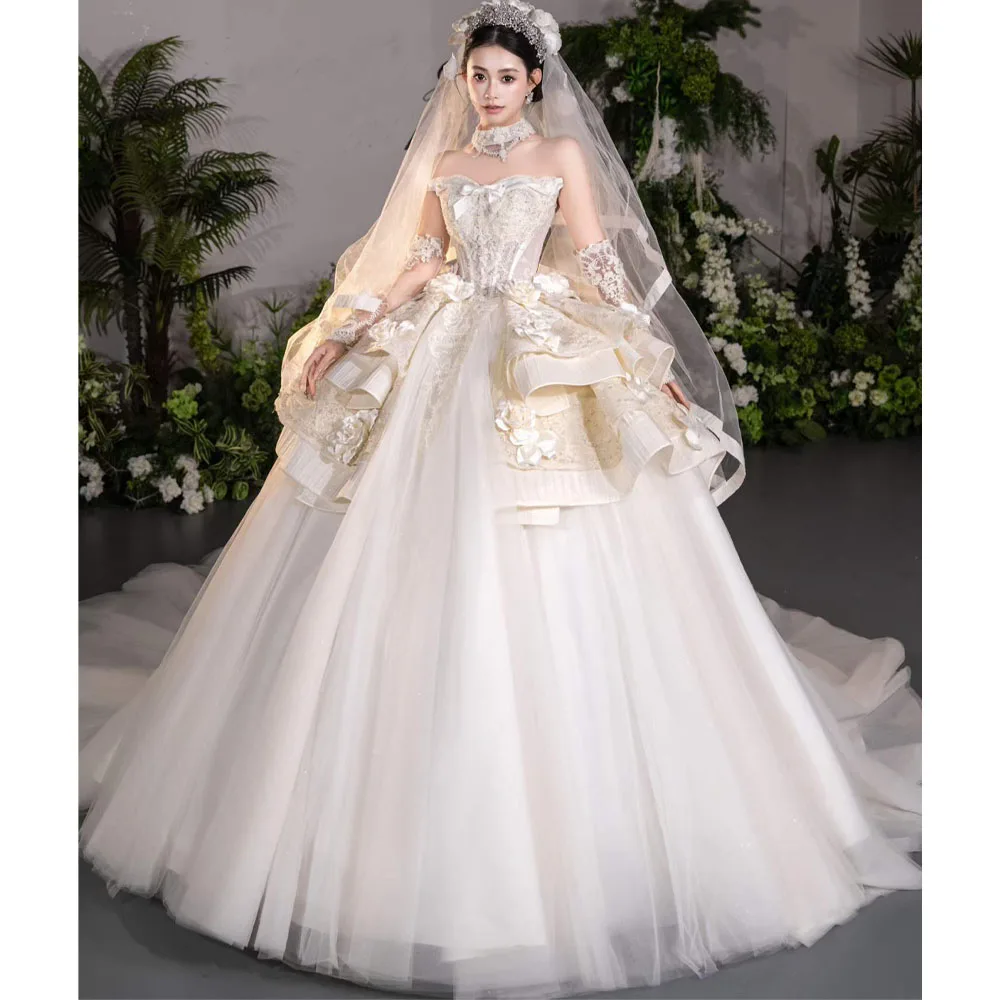 

Luxury Sweetheart Princess Style Wedding Dress With Appliques And Embroidery Customizable Bridal Gown