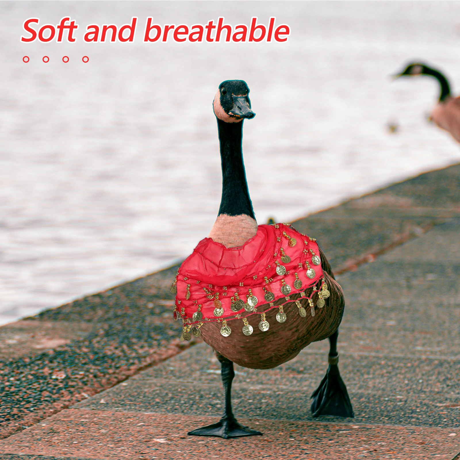 

1 Set Goose Costume Outfit: Pet Clothing Belly Dancing Headscarf Hip Scarf Porch Yard Party Holiday Decorative Set Animal Dress