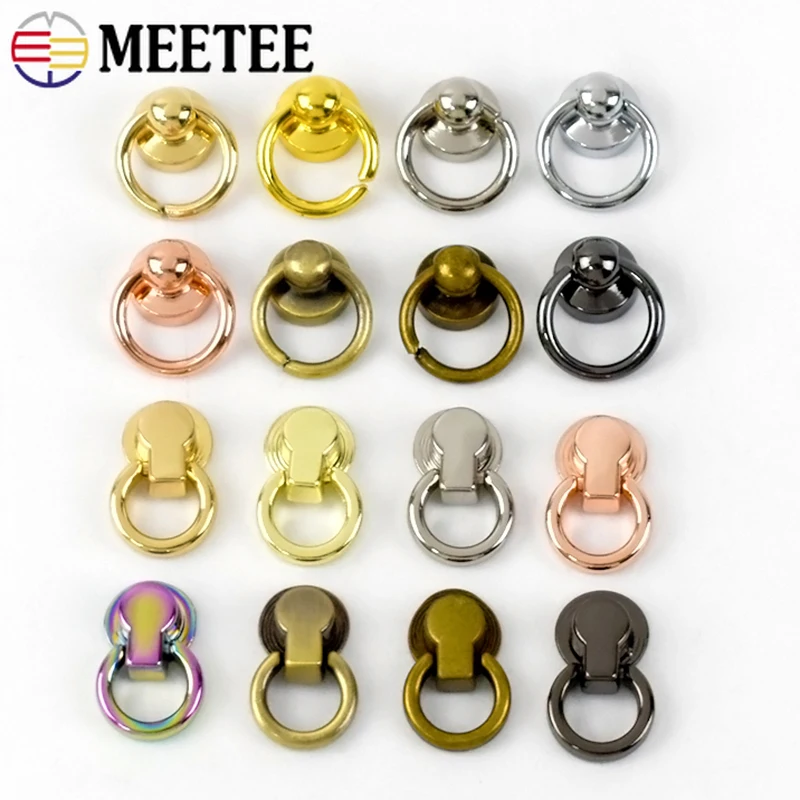 10/20Pcs O Ring Metal Buckle Chain Side Carabiner Clip Screw Rivet Clasp Bag Webbing Strap Connector Hook Leather Belt Handware