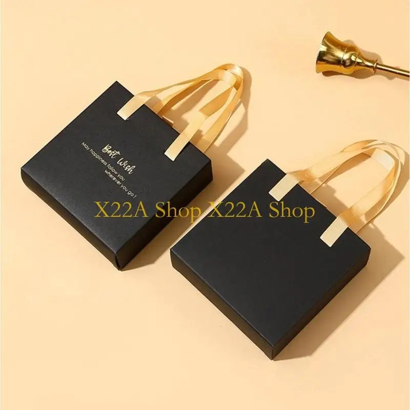 

Unique Portable Drawer Sliding Box with Ribbon Handle Necklace Rings Jewelry