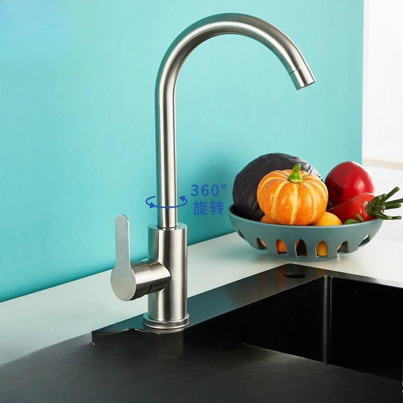 

Смеситель для кухонной мойки с одной ручкой, для горячей и холодной воды, для ванной и кухни, современный дизайн, прочная латунь