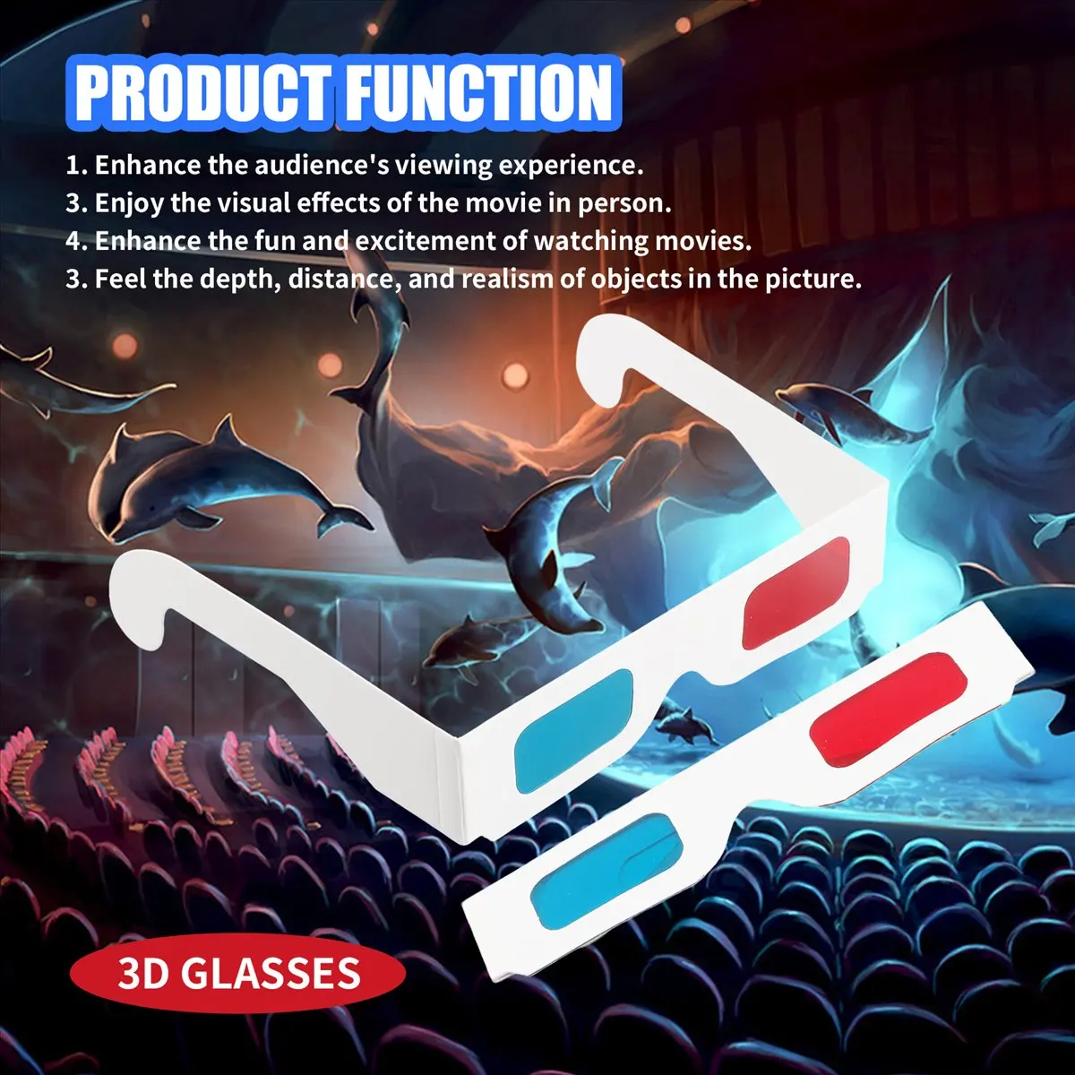 A46U A46U 3D Glasses, 10 Pairs Red and Blue Paper Stereo Lenses for Set Anaglyph Paper 3D Glasses - Aliexpress Deal