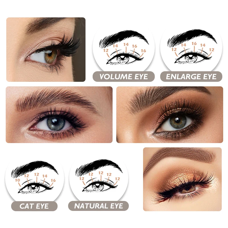 EASITENSION DIY Mink กลุ่มขนตาปลอม10-14มม.3สไตล์ False Lashes นุ่มสบาย DIY บ้าน