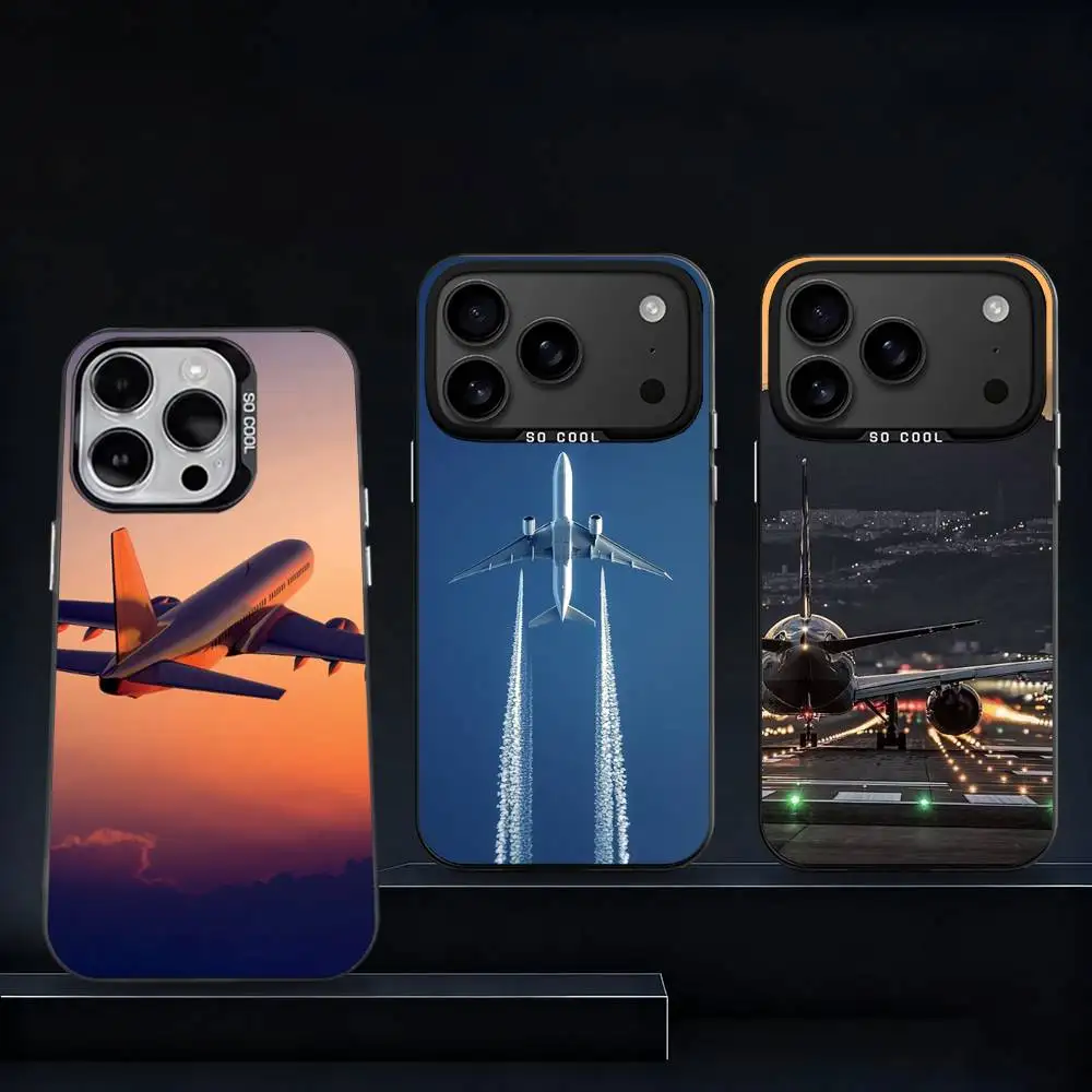 

Airplane Plane Cool Phone Case For iPhone 17,16,15,14,13,12,11,Pro,XS,Max,Plus,Mini,SE4,E Black Matte Shockproof Cover
