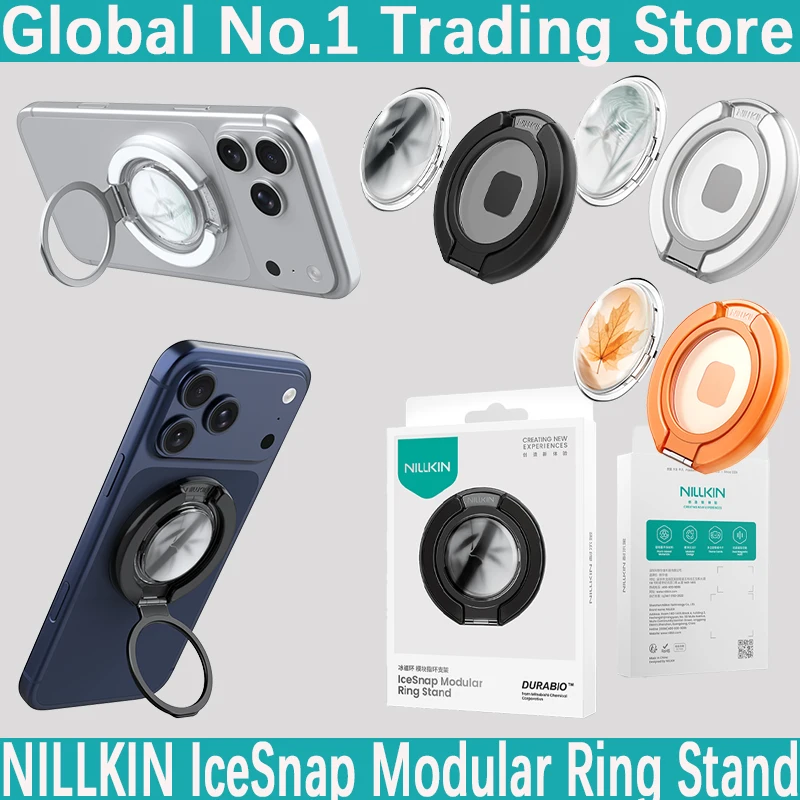 Nillkin For IceSnap Modular Ring Stand, 180° Stepless Magnetic Grip Samsung Galaxy S22 S23 S24 S25 S26 iPhone 11 12 13 14 15 16
