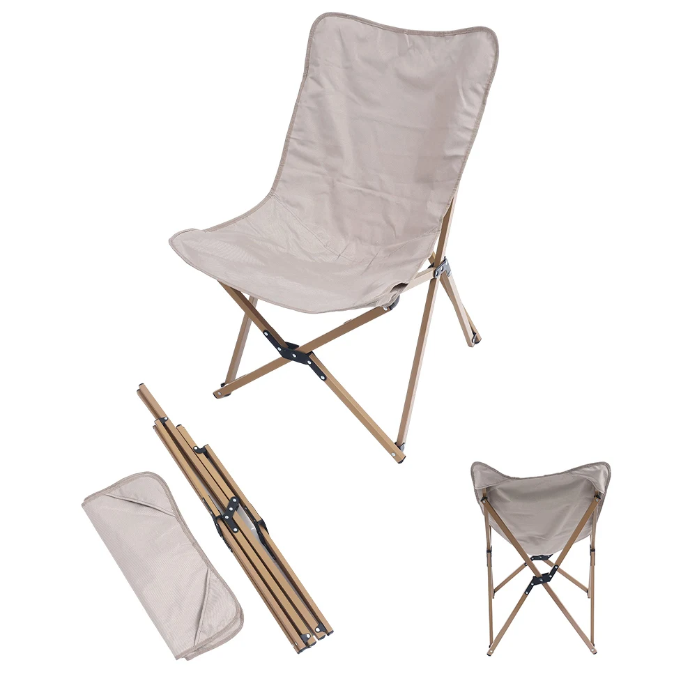 

High Back Durable Folding Leisure Chair-Modern Aluminum & Canvas Outdoor Recliner for Camping Hiking Fishing & Picnic