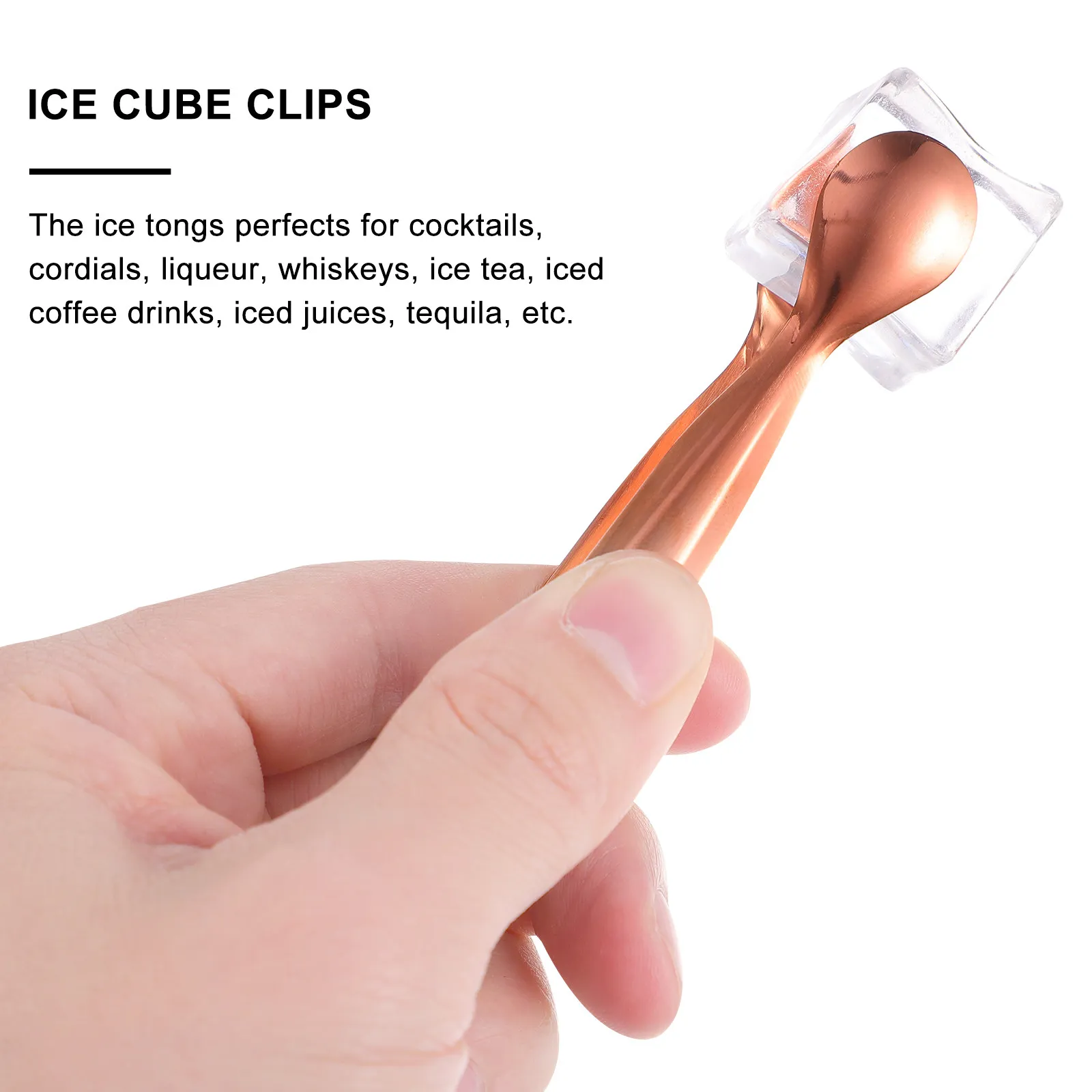8Pcs Stainless Steel Ice Tongs Heavy Duty Rust Proof Heat Resistant Kitchen Bar Serving Tongs for Cocktails Whiskey Iced Coffee
