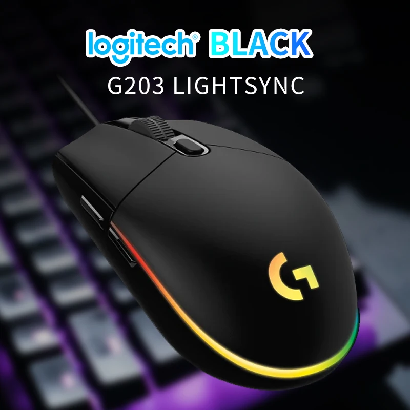 Logitech G203 wired mechanical gaming mouse  Luminous Backlit USB Wired Gaming Mouse for Desktop PC Laptop Office Computer Gamin