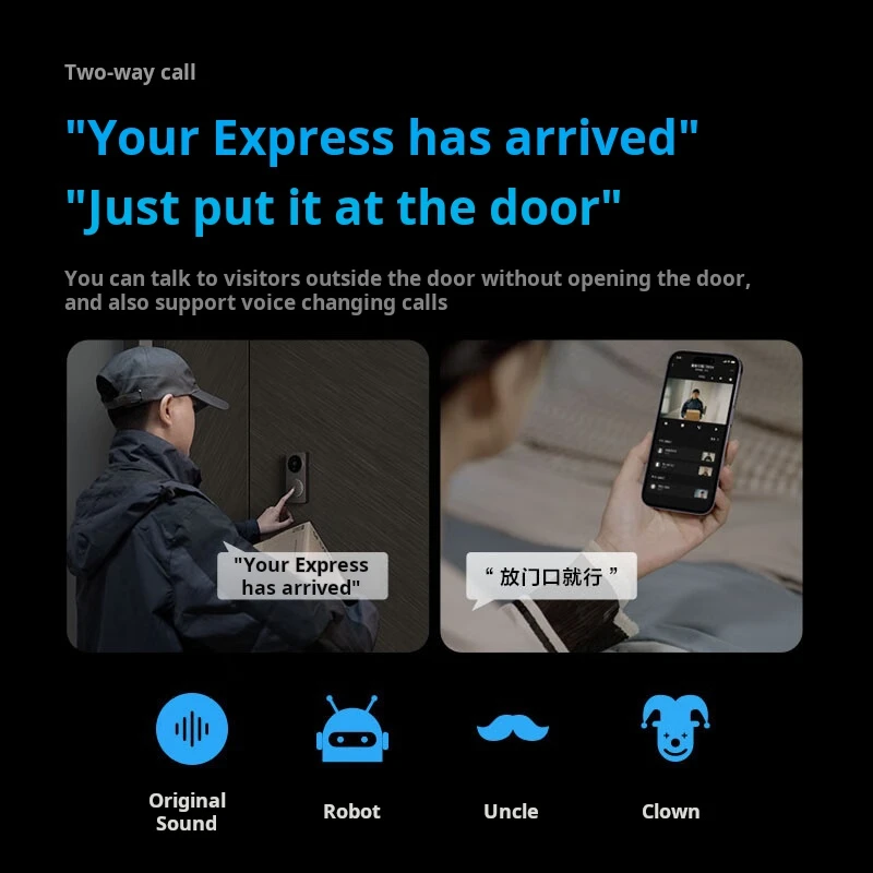 Aqara timbre de vídeo inteligente G4 WiFi 1080P HD píxeles timbre de puerta Visual Control remoto en casa inteligente ojo de gato electrónico para la aplicación Homekit