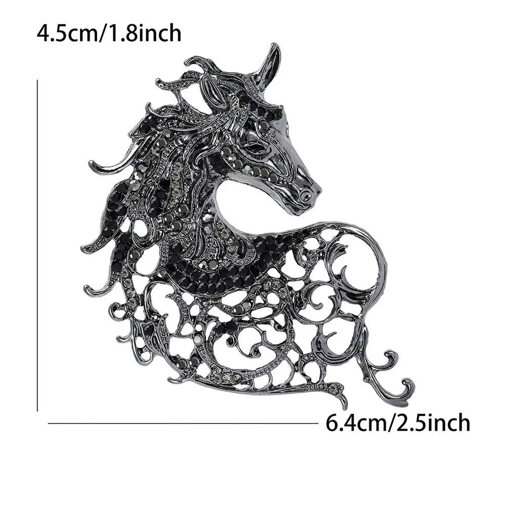 الفاخرة حجر الراين الحصان رئيس دبابيس تشغيل الحصان للنساء للجنسين الحيوان سنة الحصان دبابيس الحفلات دبابيس هدايا السنة الجديدة