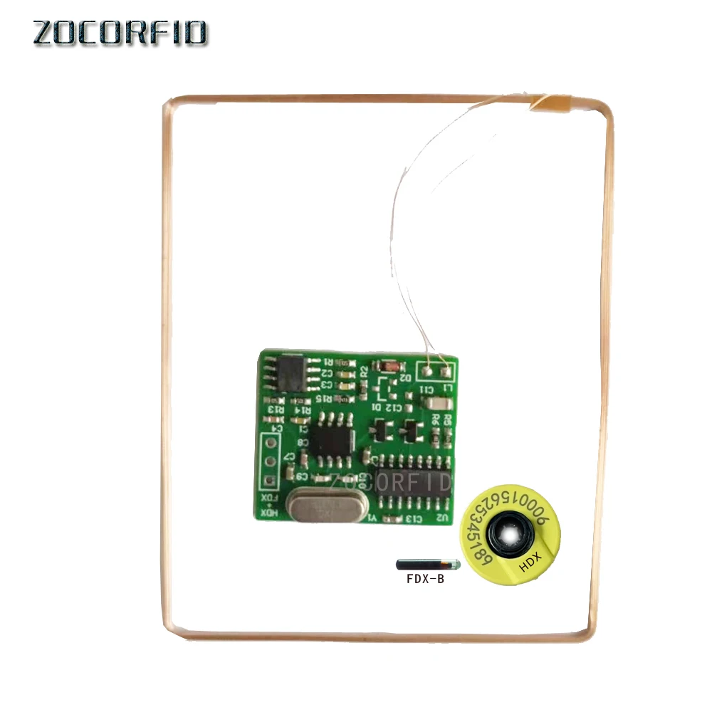 

Модуль считывателя RFID-меток для животных ISO11784/85 HDX FDX-B 134.2KHZ с интерфейсом TTL для чтения на больших расстояниях