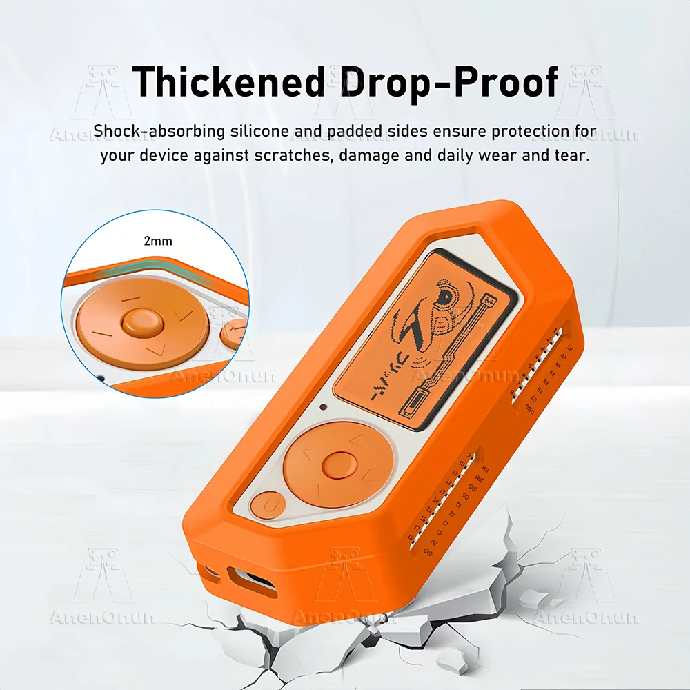 Flipper Zero Full Fit Protective Case Anti-fall Anti-scratch Anti-slip High Quality Orange Silicone Soft Shell Cover Accessories