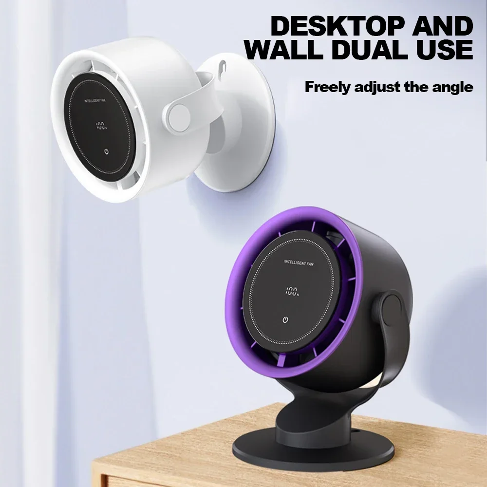 100 مستوى مروحة خالية من الشفرة صغيرة USB شحن صامت مكتب سطح المكتب شاشة ديجيتال عالية السرعة تعميم مروحة التبريد للاستخدام المنزلي