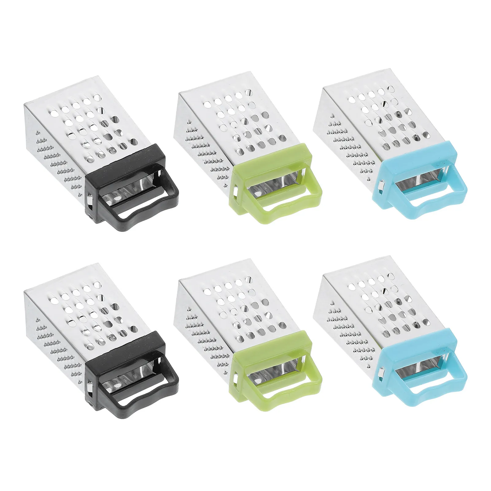 6Pcs Mini Cheese Grater Stainless Steel Small Handheld Box Grater Four-Sided Design for Kitchen Cheese Vegetables Potato Ginger
