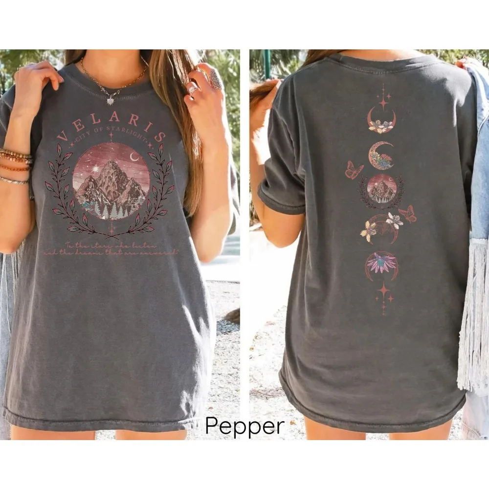 

Футболка Velaris City of Starlight, футболка SJM Velaris The Night Court, футболка SJM Merch, футболка Acotar, футболка Velaris ACOTAR, футболка Bookish Tee