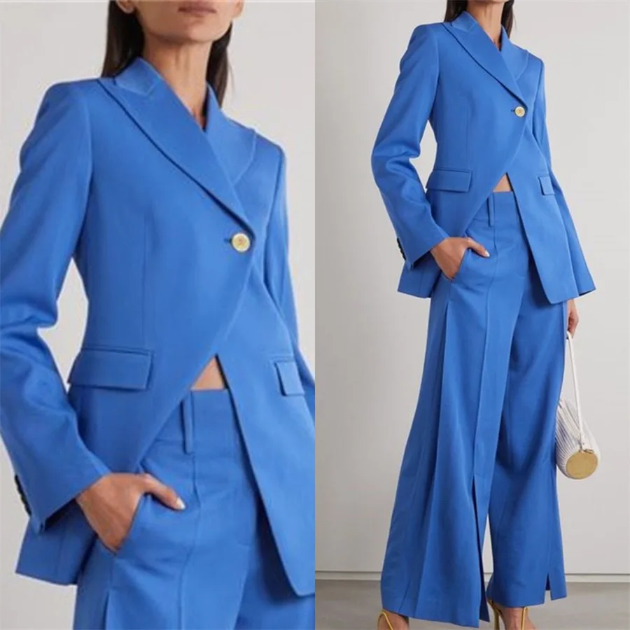 Elegante projetado ternos femininos para escritório um botão 2 peça blazer + calças formal baile de formatura vestido de noite feito sob encomenda frete grátis