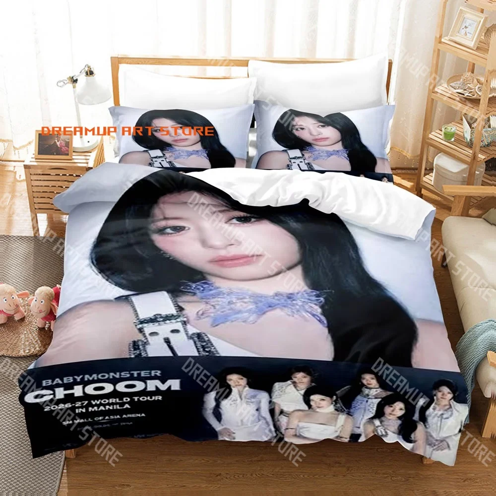 3D Print BABYMONSTER-R CHOOM World Tour Bedding Set Single Twin Full Queen King Size Bed Set Adult Kid Bedroom Duvetcover Set