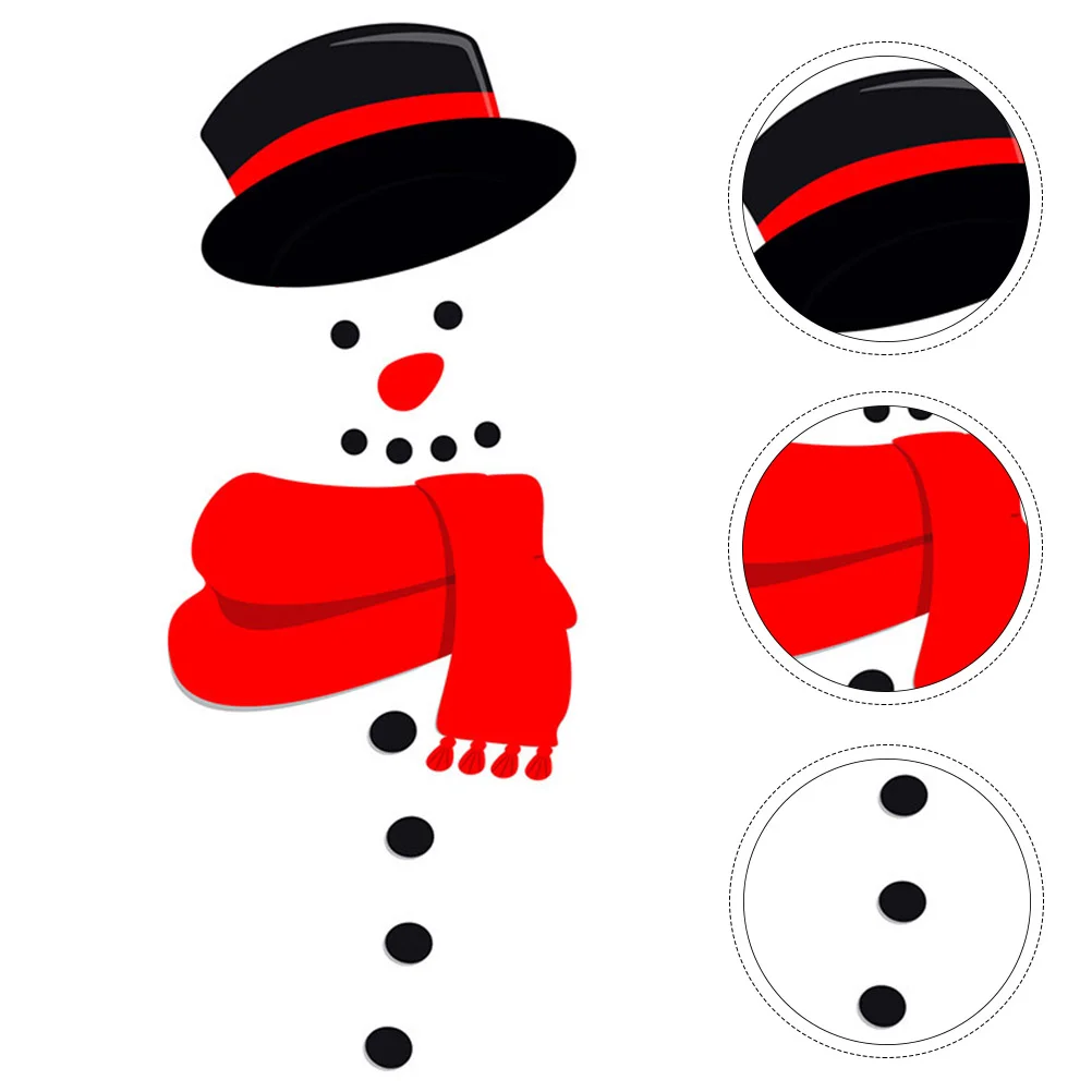 Refrigerator Sticker Christmas Fridge Magnets Stickers Snowman Water Proof Decor