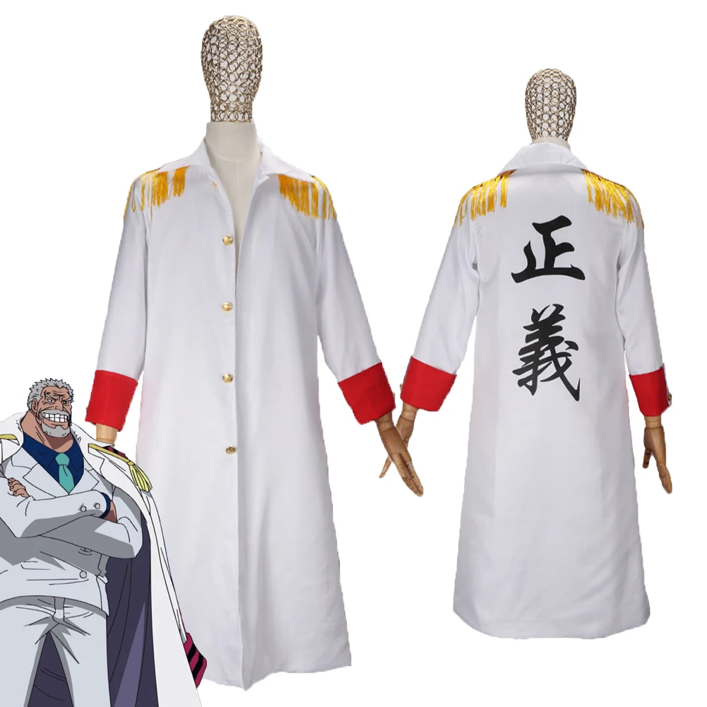 Monkey D Garp Cosplay para homens, peça anime, casaco de fantasia, capa, terno de carnaval de Halloween, roupas masculinas, adulto