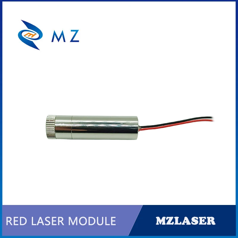 ปรับโฟกัสสูงเสถียรภาพทองเหลืองชุบสีสายสีแดง635nm 10MW 12V โมดูลเลเซอร์