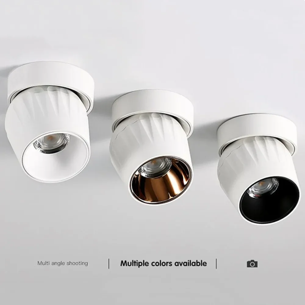 Faretti da incasso a LED faretti da soffitto pieghevoli dimmerabili 12W 15W faretto da soffitto a montaggio superficiale in alluminio per la cucina di casa bagno