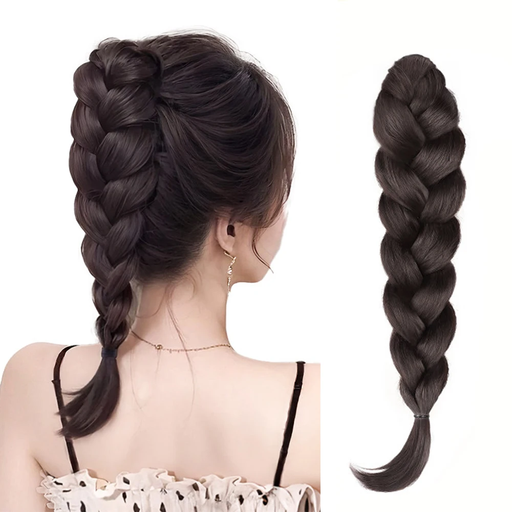 1pc 14inch Synthetic Claw Clip Braided Ponytail Extension Youthful Hairpiece Fake Hair for Women Girls Daily Party Cosplay