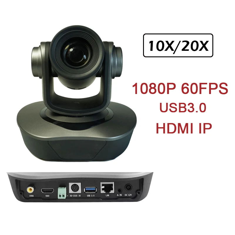 

SMTAV 1080P 60FPS POE USB3.0+HDMI+IP 10X 20X Zoom PTZ Video Conference Camera For Church Meeting Telemedicine Remote Teaching