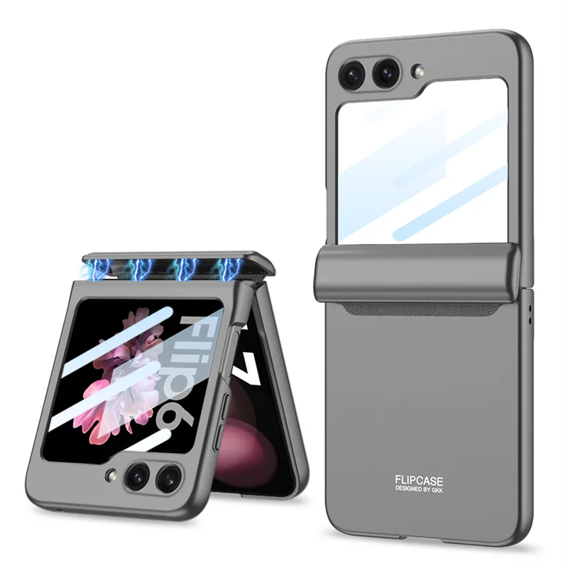 Voor Samsung Galaxy Z Flip 7 6 5 4 3 Volledige Bescherming Scharnier Luxe Cover Shell Camera Glas op Z Flip3 4 Flip4 Flip5 Magnetische Case