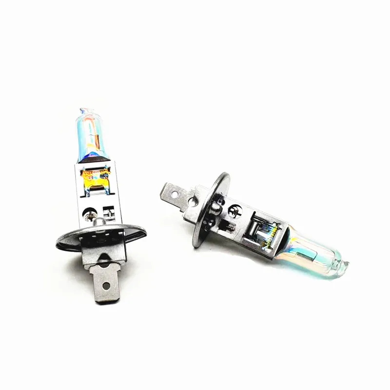 

2 шт. H1 Rainbow Blue Plasma 12V55W автомобильные лампы для фар, кварцевые галогенные лампы с сине-белым светом, противотуманные фары