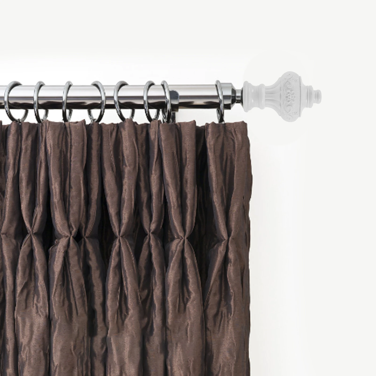 

Roman Pole Decorative Finials Simple Design No Tool Installation Curtain Rod End Cap For Home Hotel Window Decoration