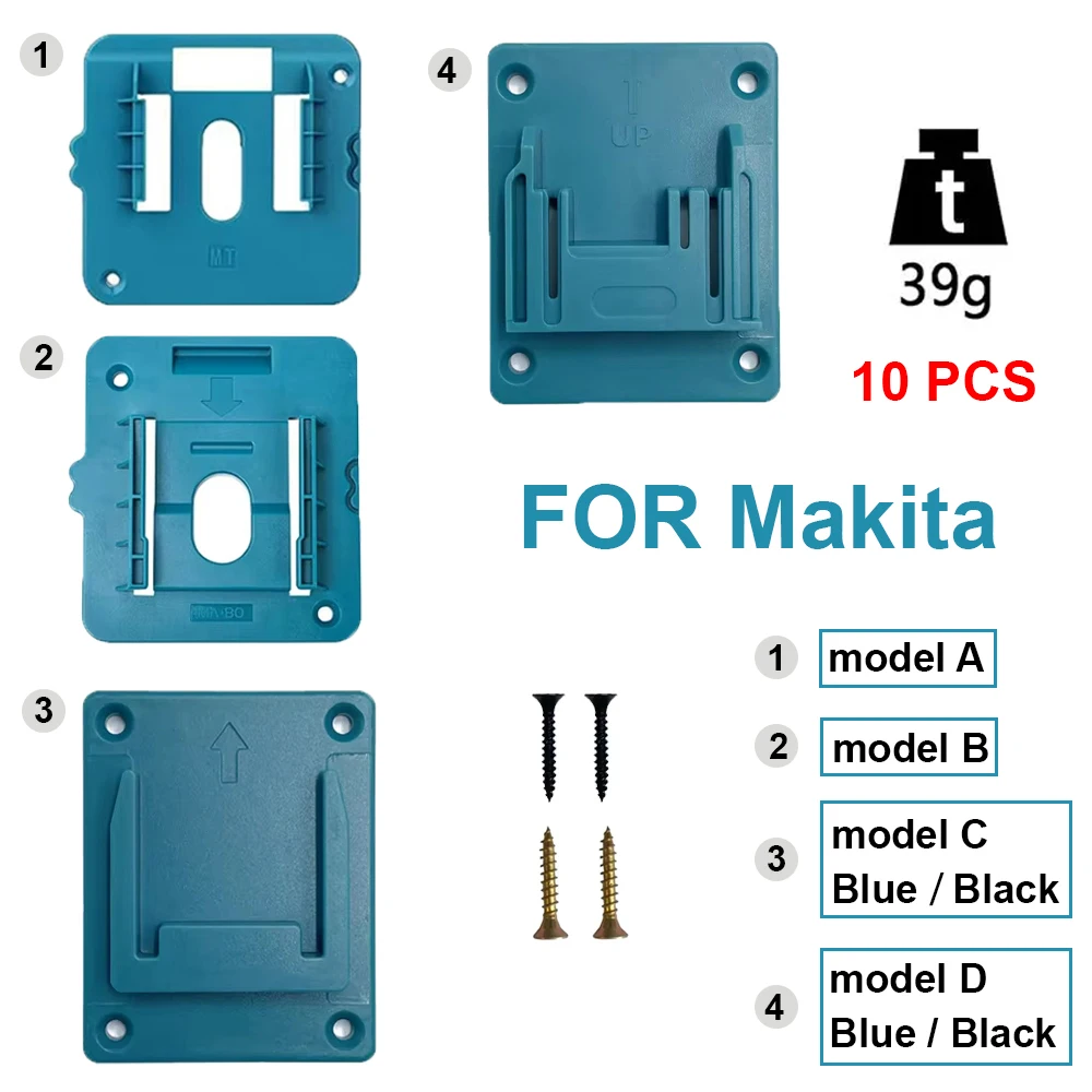 10 PCS Battery Holder for Makita 18V Li-ion Battery Tools Machine Holder Storage Rack Wall Mount for BL1860 BL1850(No Battery)