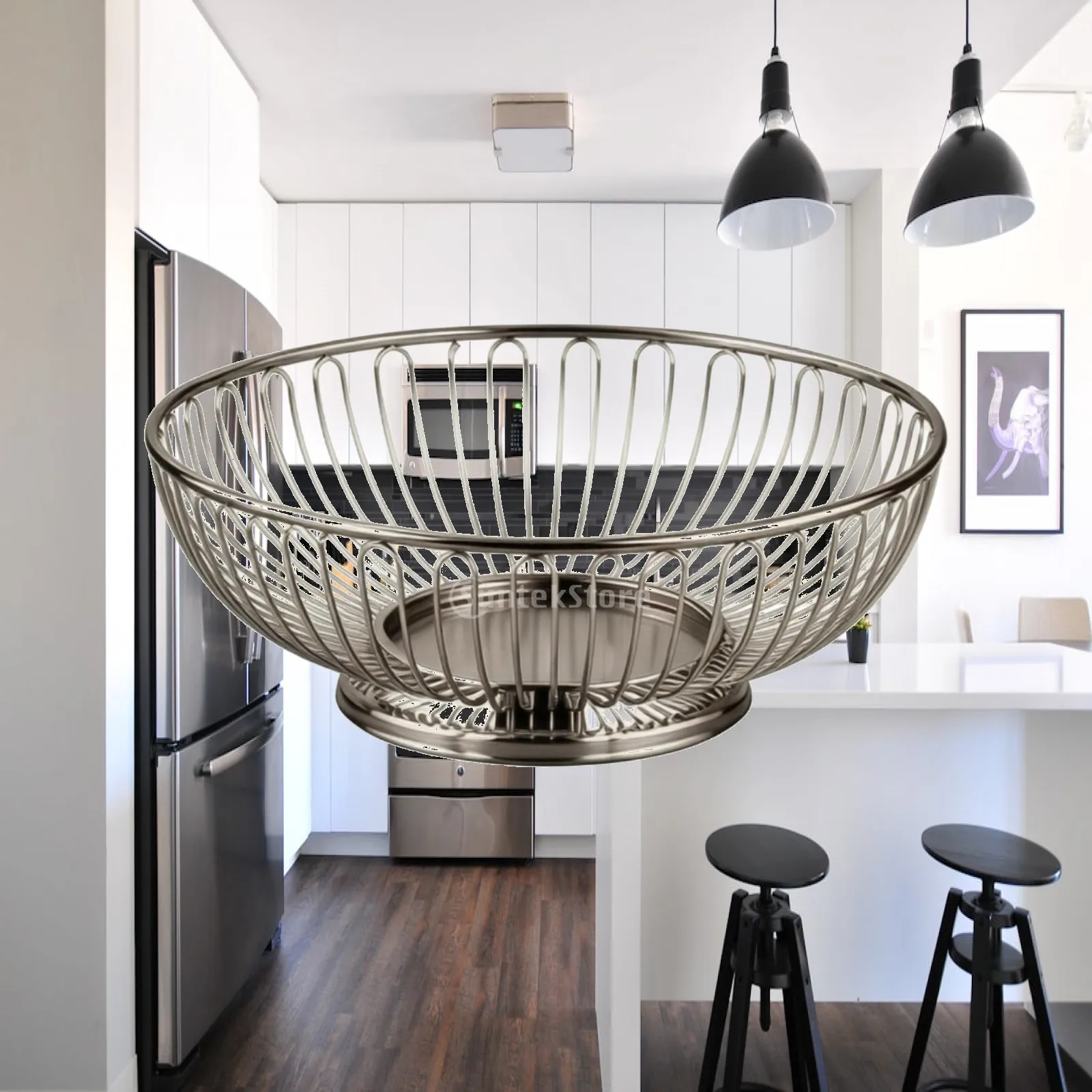Wire Fruit Basket Decorative Stainless Steel Fruit Basket Sturdy Versatile for Dining Table
