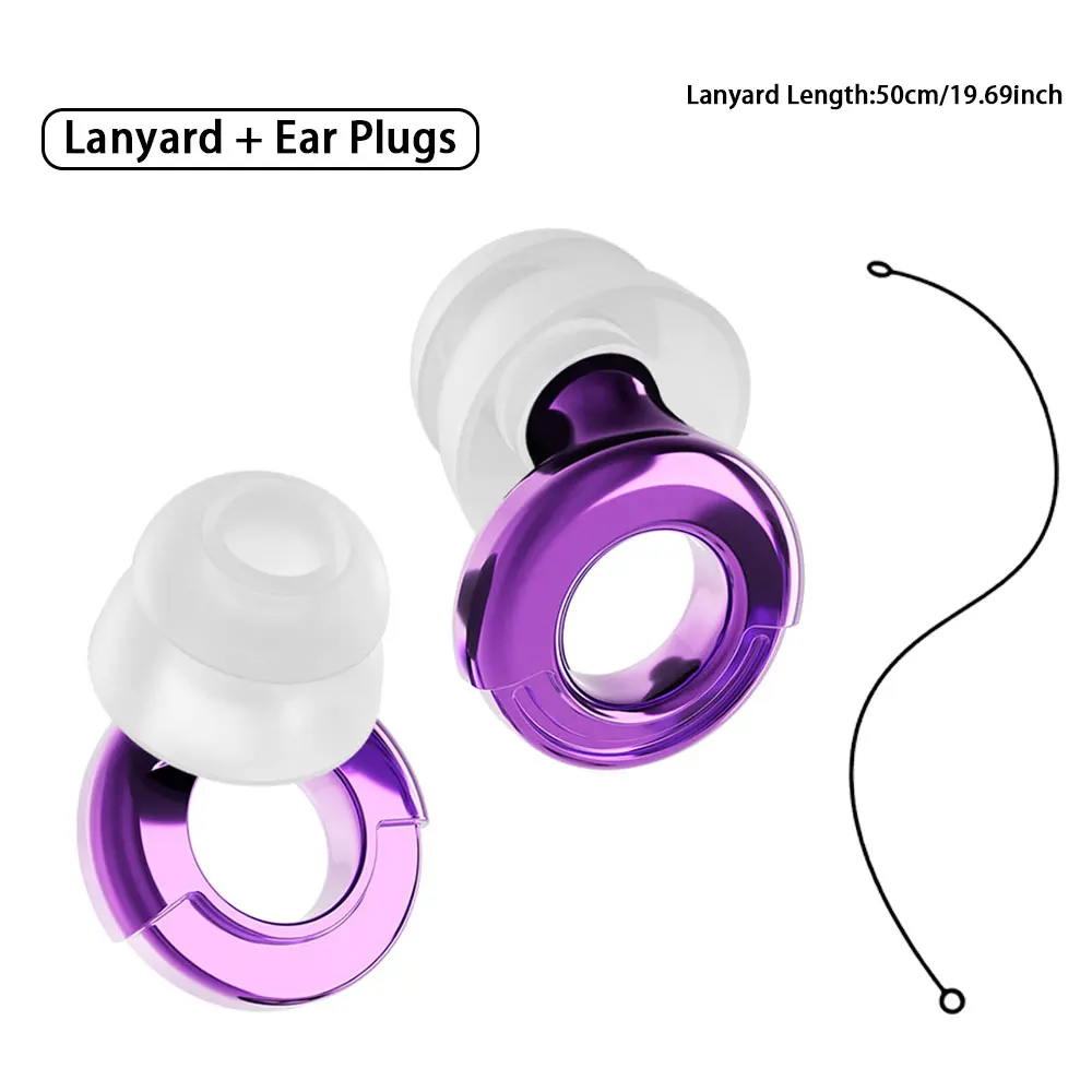 Washable Anti-Lost Earplugs with Silicone Lanyard for Noise Isolation Ideal for Dormitory Rest Travel Pool And Water Sports