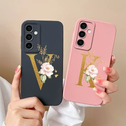Soft Coque For Samsung Galaxy A35 A55 5G Luxury Letter Silicone Cover Lens Protection Case For SamsungA35 A 55 Phone Funda Capa