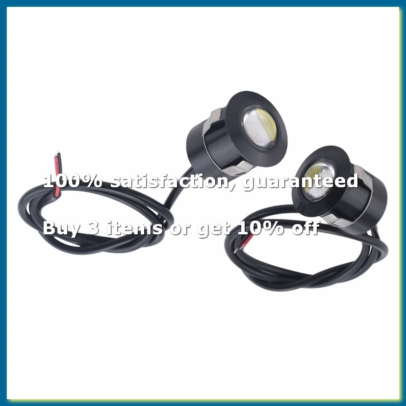 9Pack X(2pcs LED Eagle Eye Backup Light Fog Driving Lamp Car Motorcycle White Light 9W black)