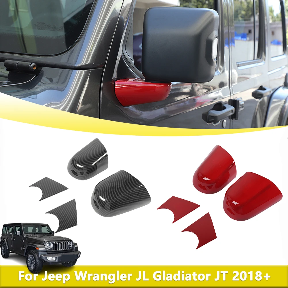 

Rearview Mirror Base Holder Cap Cover Trim for Jeep Wrangler JL Gladiator JT Sahara 4XE 2018-2024 Car Decoration Accessories