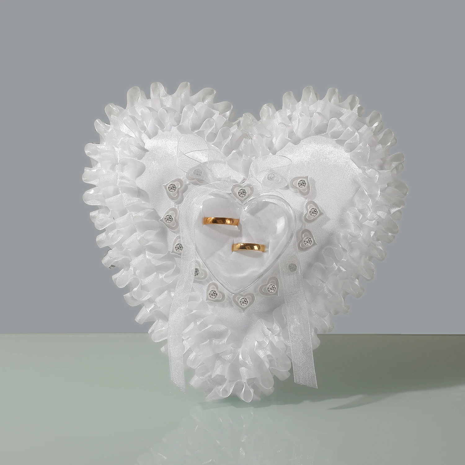 Wedding Proposal Engagement Heart-Shaped Lace Ring Pillow Marriage Ceremony Props New Couple Memorial Gift