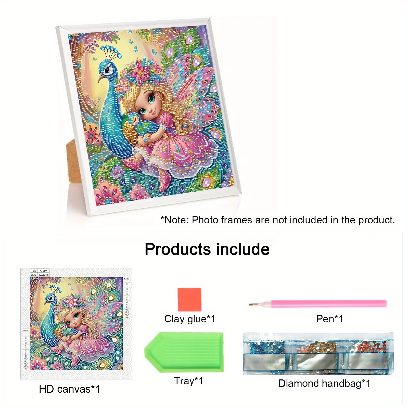 DIY Girl and Peacock 5D Special Shape Diamond Art Kits for Beginners,Diamond Art Painting Kits for Home Wall Decoration Gift
