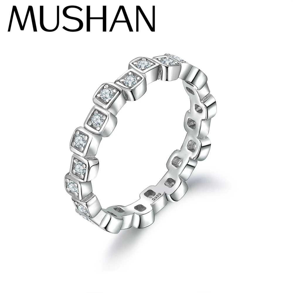 

Ювелирное кольцо MuShan класса люкс из стерлингового серебра 925 пробы с цирконом 5А, огранка Ашер, для свиданий, женское, с родиевым покрытием, изысканное ювелирное украшение