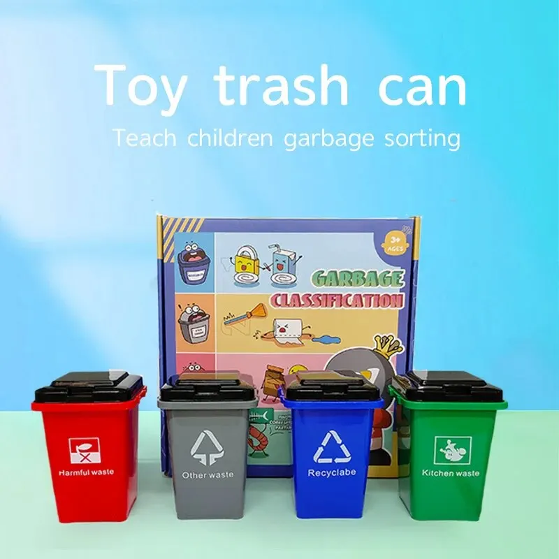 Cubo de basura de Protección Ambiental creativo para niños, juguetes de clasificación, Educación Temprana, juguetes interactivos para padres e hijos