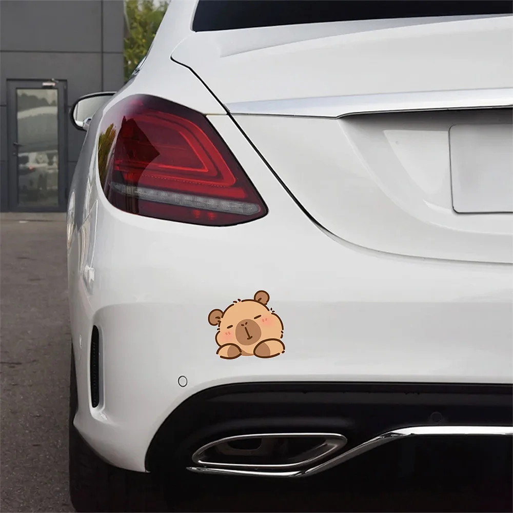New Design Cartoon Vinyl Stickers Camper Van Motorhome SUV Decor Accessories Car Styling Cute Capybara Decals Tunning Auto Parts