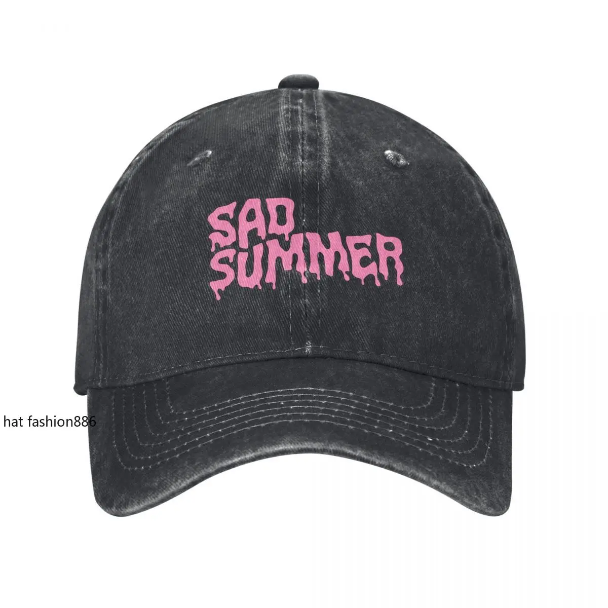 Pink Sad Summer Emo Printing Retro Denim Washed Baseball Caps For Men Cowboy Dad Hats Hiking Mens Snapback Cap